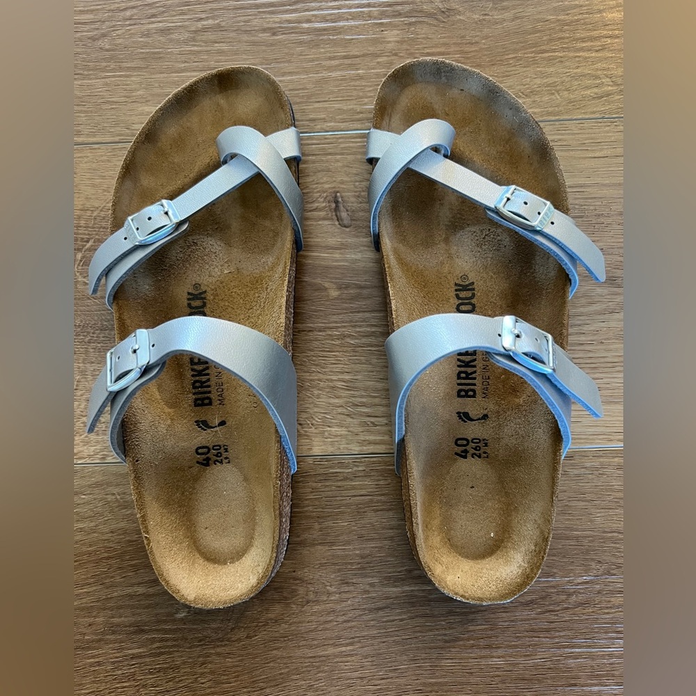 Brand new! Birkenstock Light Gray Double Strap Sandals